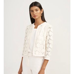 New with tags! Anne Klein floral mesh open cardigan, size 8/medium